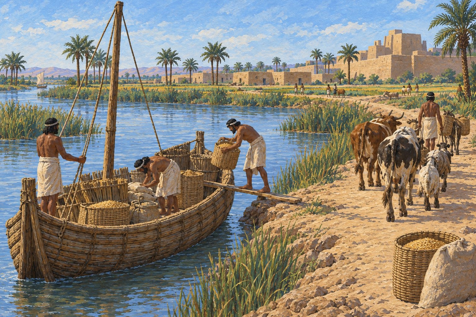 Interpretive illustration: Boats and herds