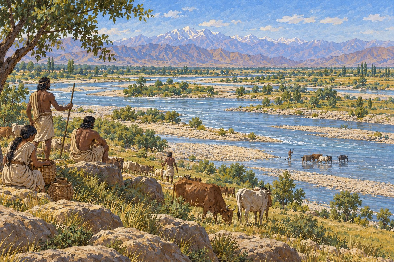 Interpretive illustration: Rivers from the mountains