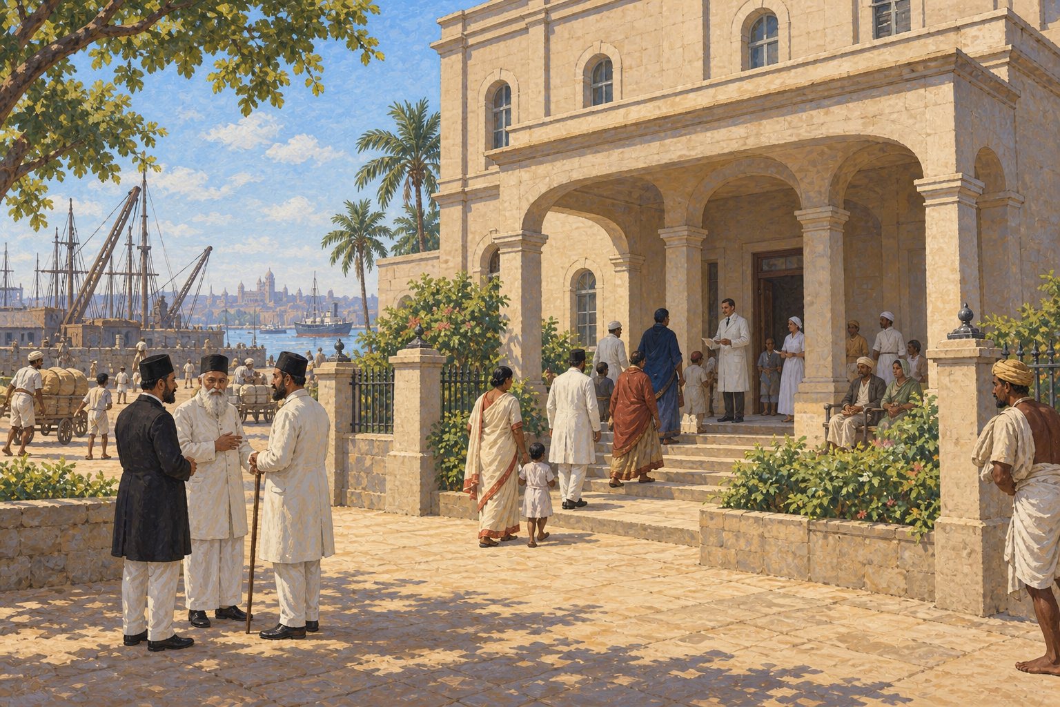 Interpretive illustration: A charitable hospital