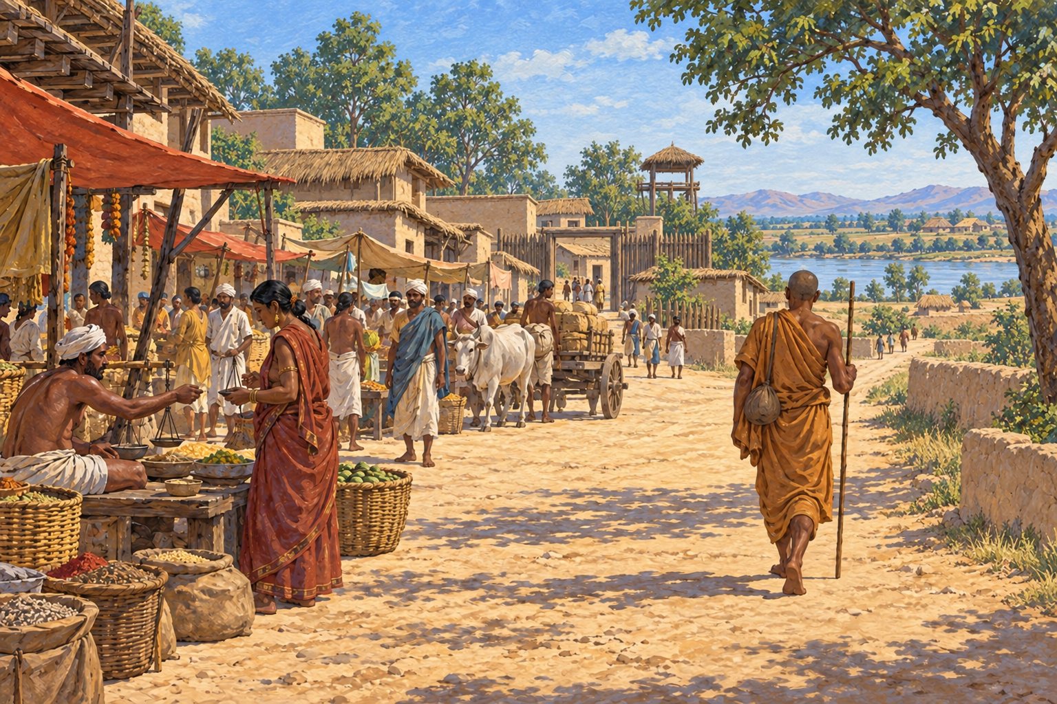 Interpretive illustration: Leaving the marketplace
