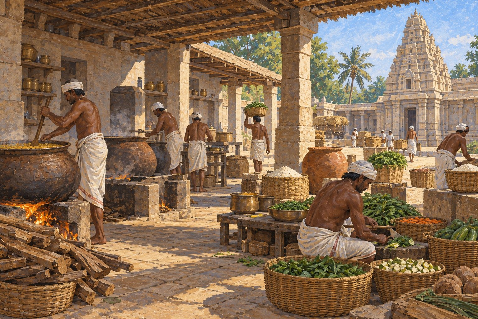 Interpretive illustration: The temple kitchen