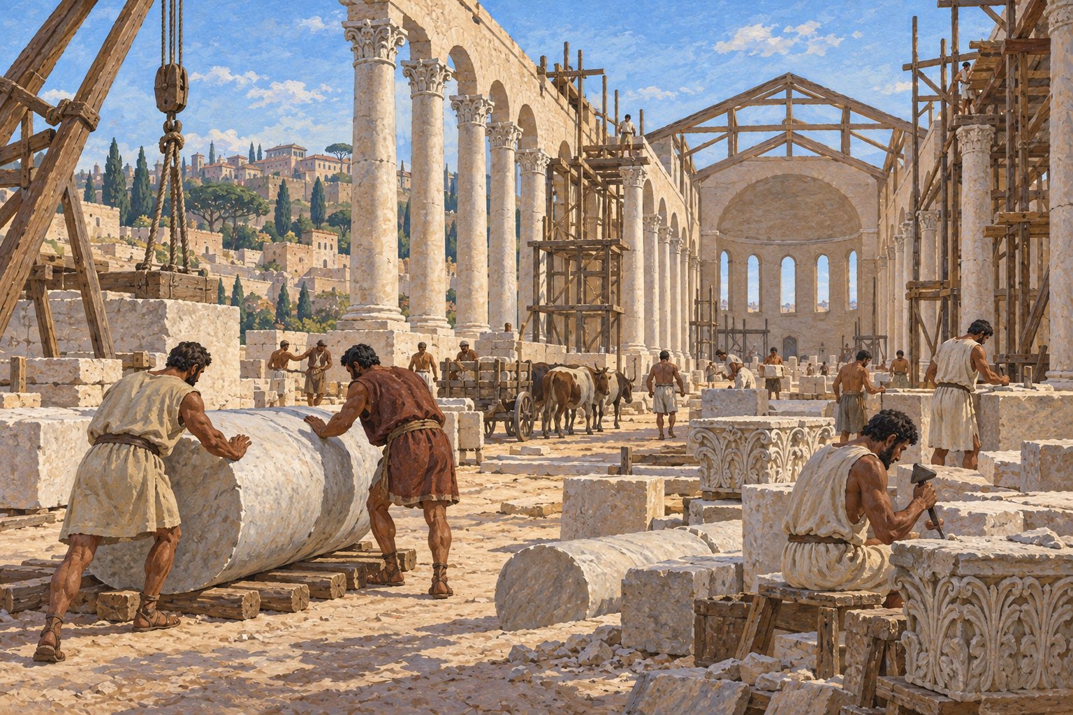 Interpretive illustration: Imperial building work
