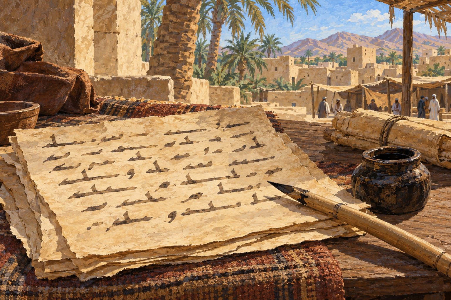 Interpretive illustration: A parchment support
