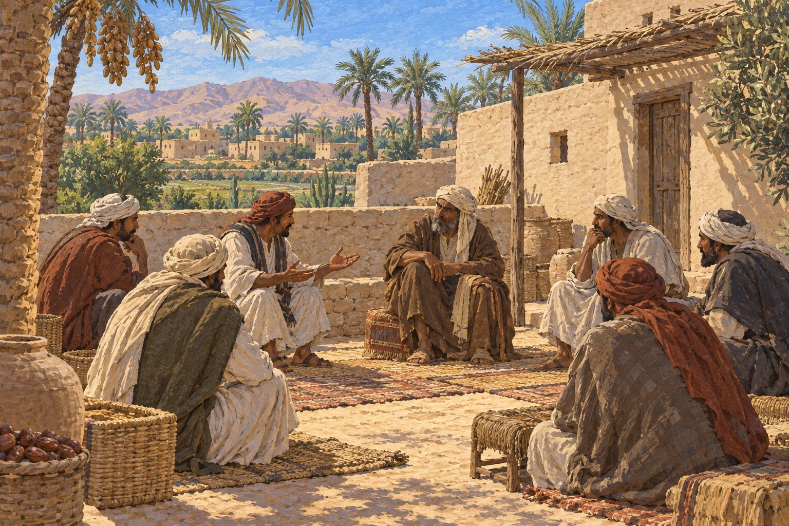 Interpretive illustration: A meeting without a court