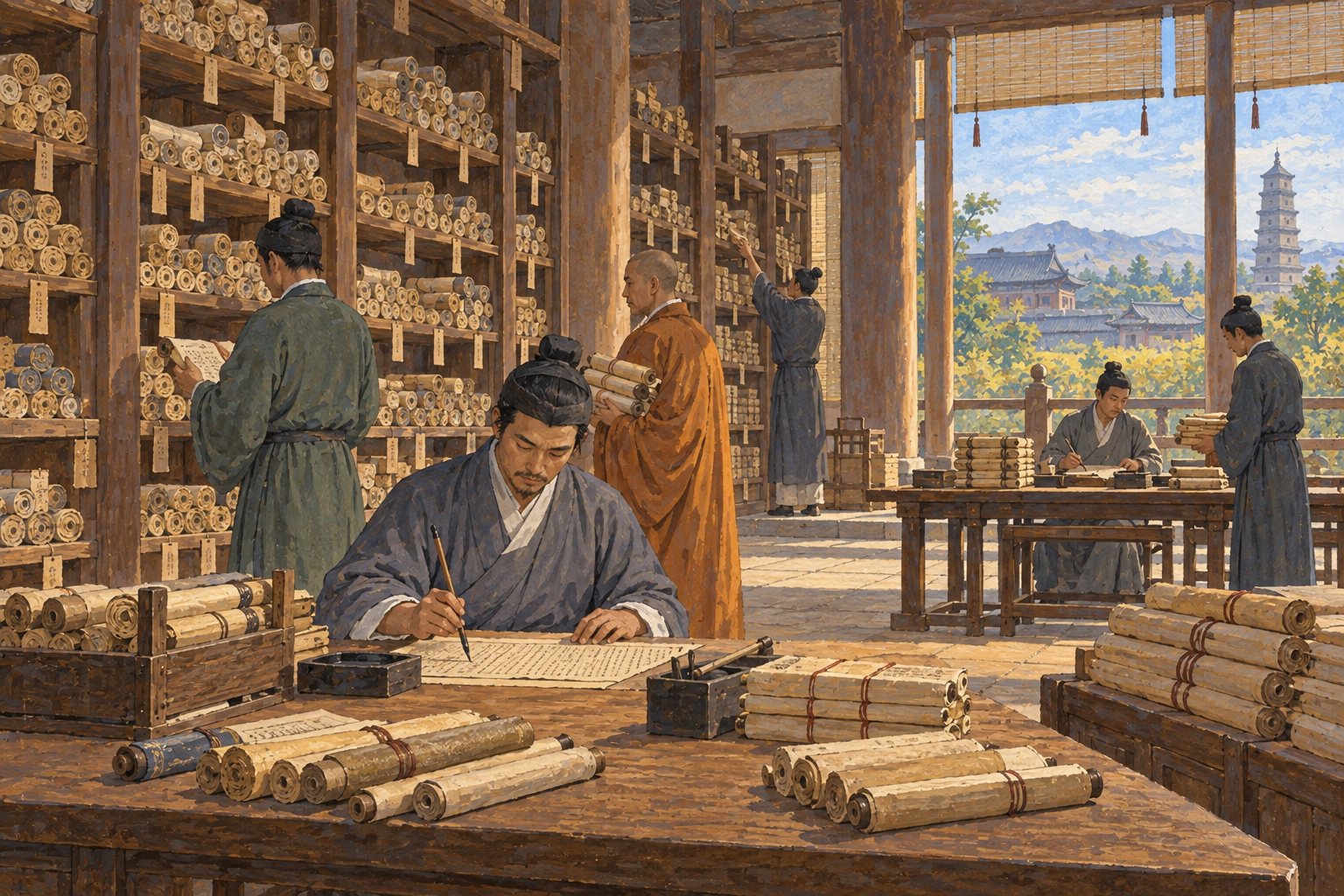 Interpretive illustration: Scrolls counted