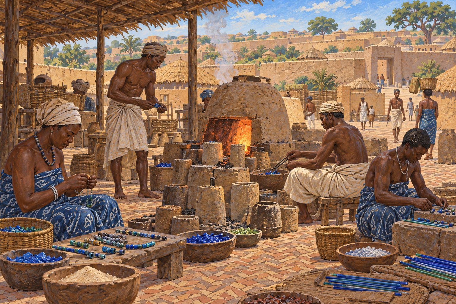 Interpretive illustration: The glass furnace