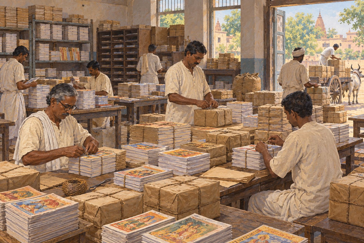 Interpretive illustration: A mailroom public