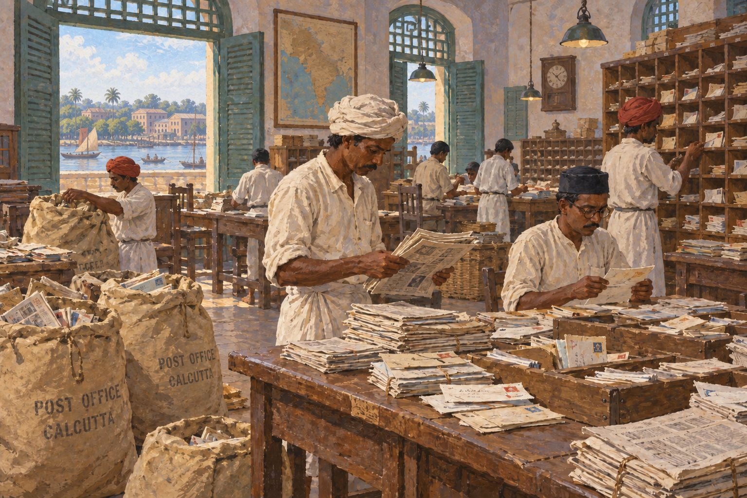 Interpretive illustration: Mail crosses oceans