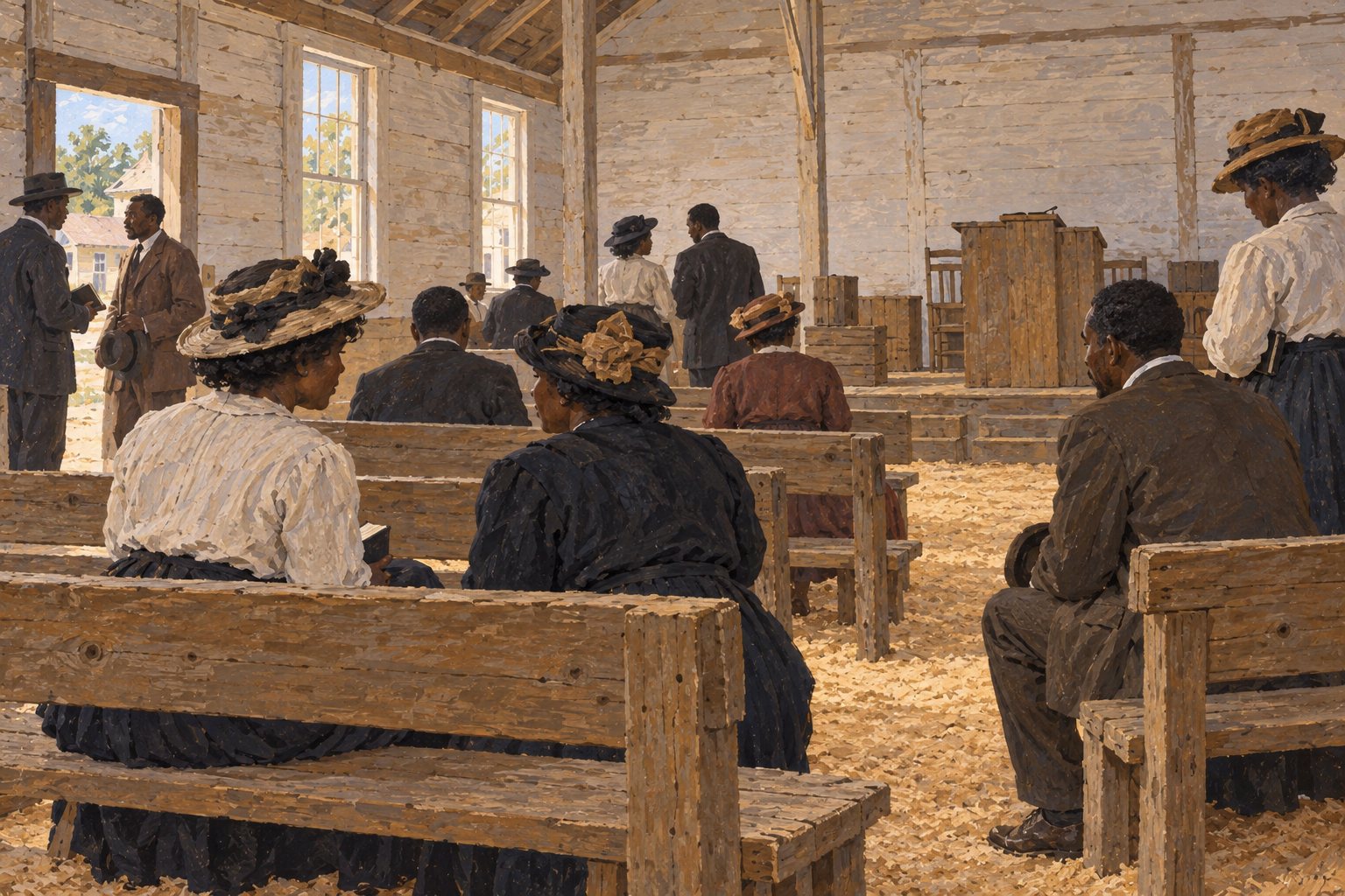 Interpretive illustration: Plank benches