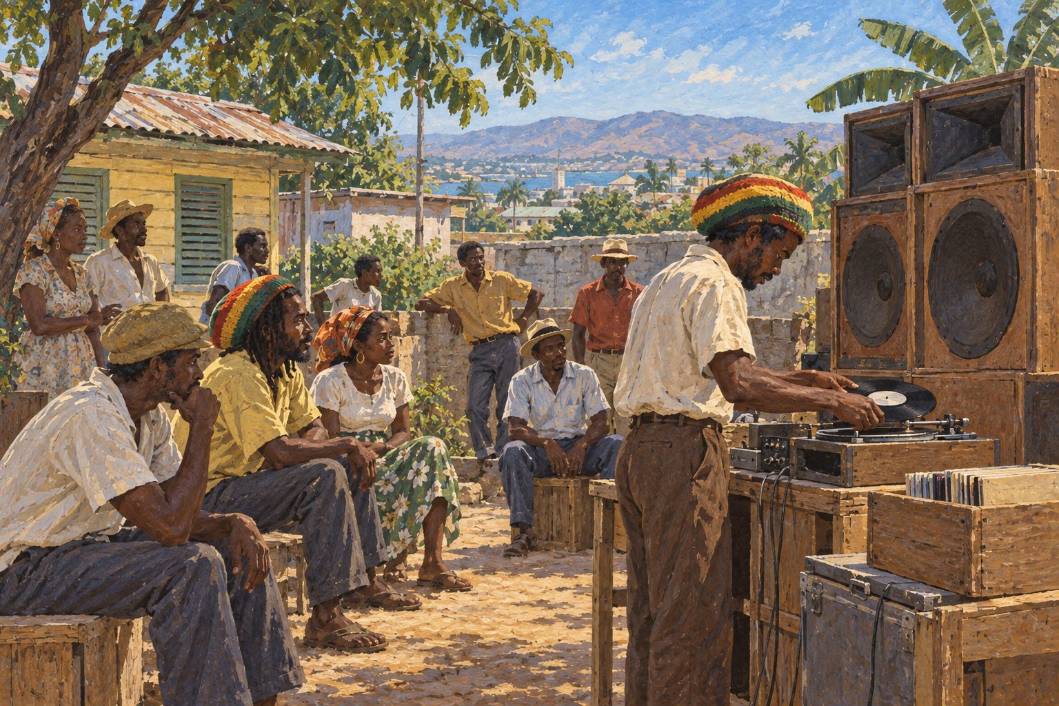 Interpretive illustration: The sound-system yard