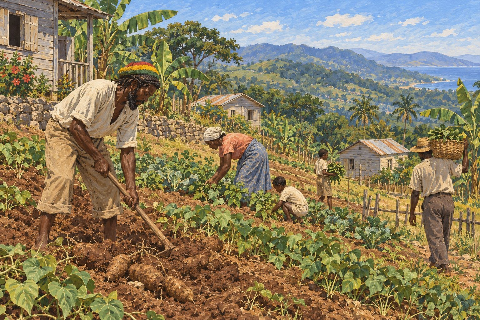 Interpretive illustration: Subsistence on the hillside