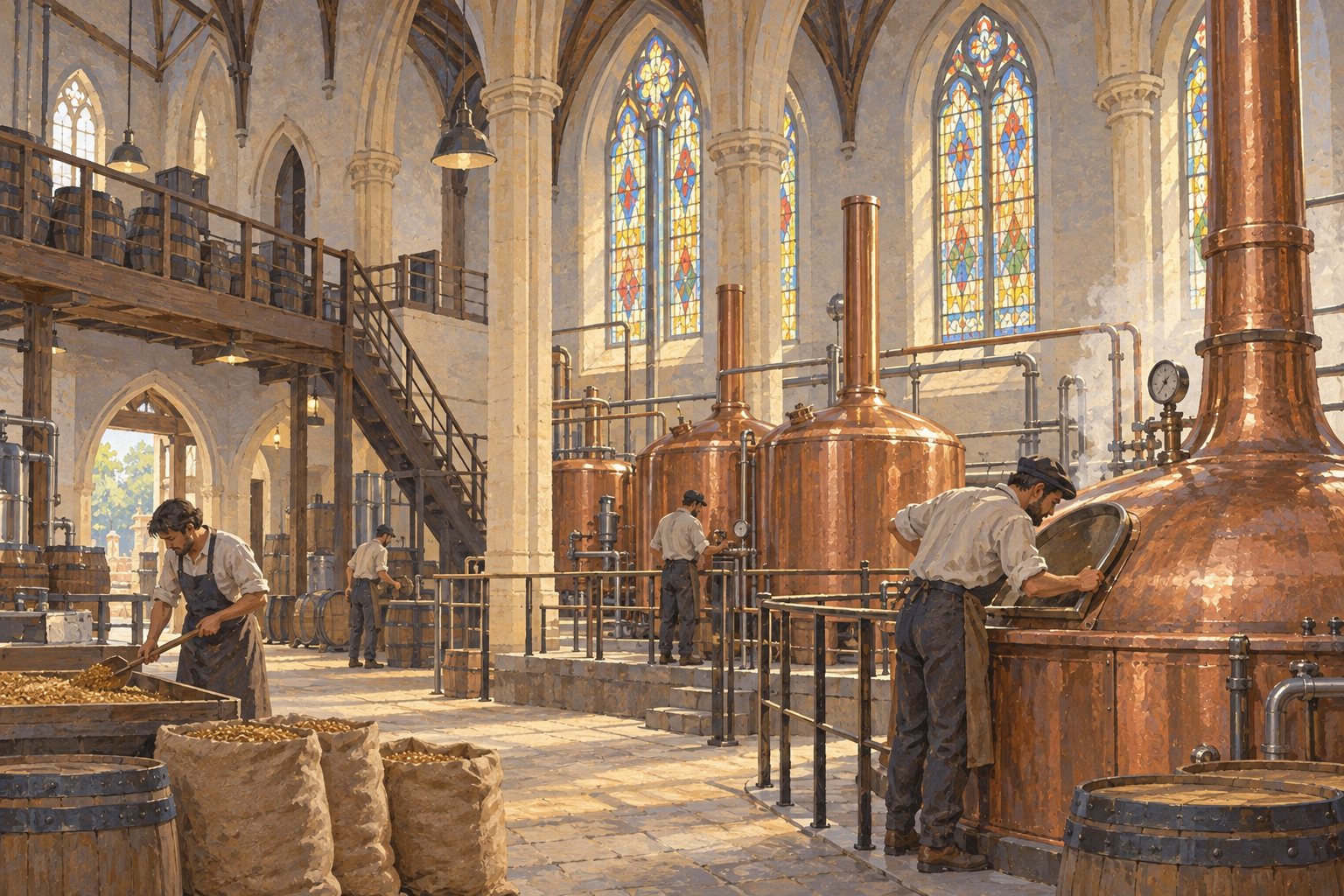 Interpretive illustration: A church as a brewery