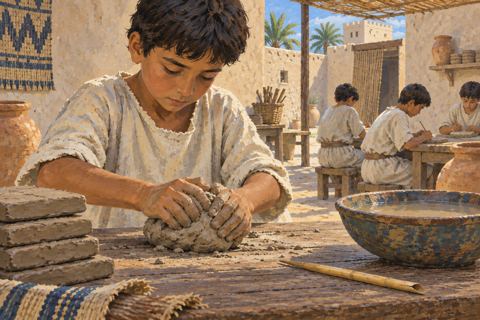Interpretive illustration: Recycling the clay