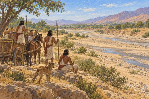 Interpretive illustration: Water and sand