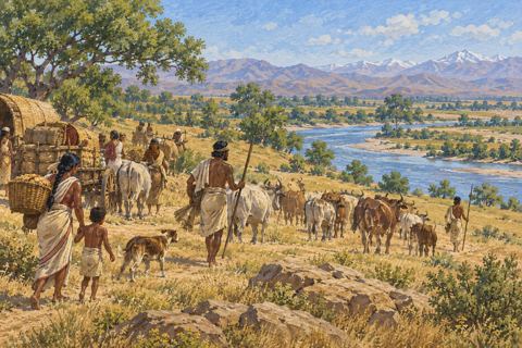 Interpretive illustration: Moving east