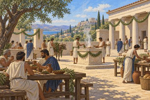 Interpretive illustration: Preparing the public meal