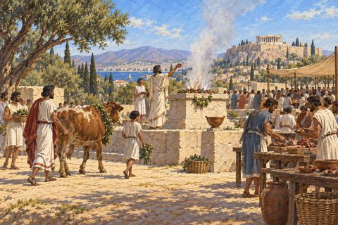 Interpretive illustration: Smoke above the altar