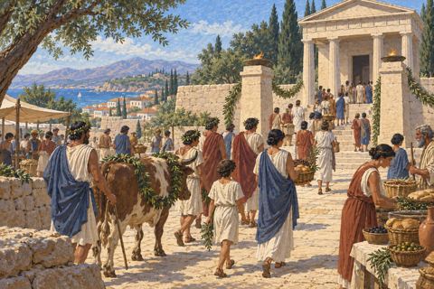 Interpretive illustration: The civic gathering