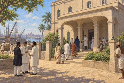 Interpretive illustration: A charitable hospital