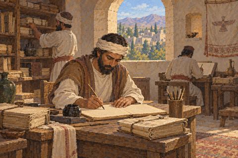 Interpretive illustration: The scribe's tools