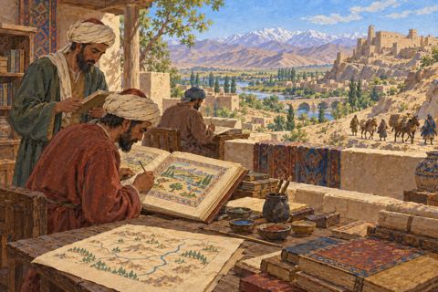 Interpretive illustration: The landscape in a text
