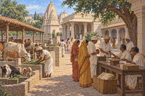 Interpretive illustration: Supporting the temple