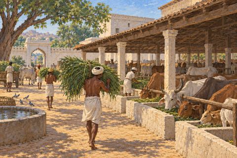 Interpretive illustration: Feeding the refuge