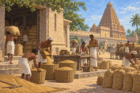Interpretive illustration: Measuring the paddy