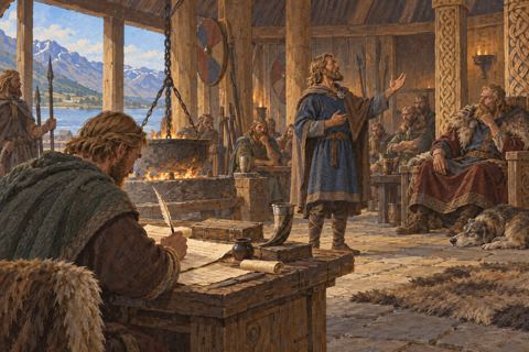 Interpretive illustration: Poetry becomes writing