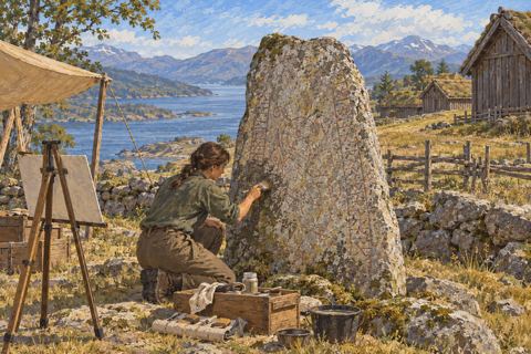 Interpretive illustration: A title on stone