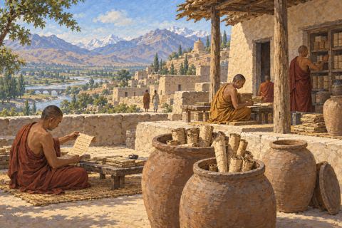 Interpretive illustration: A Gandharan landscape
