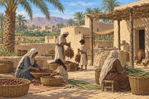 Interpretive illustration: Households of the oasis