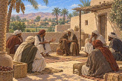 Interpretive illustration: A meeting without a court