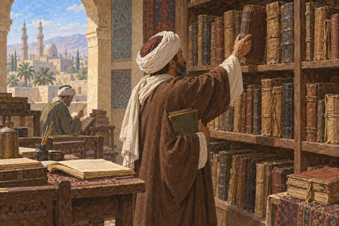 Interpretive illustration: The review shelf