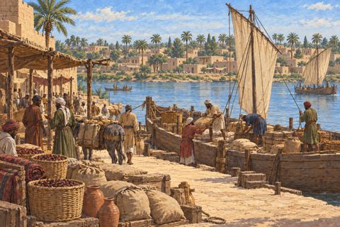 Interpretive illustration: The river landing