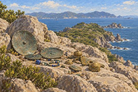 Interpretive illustration: Objects on the island