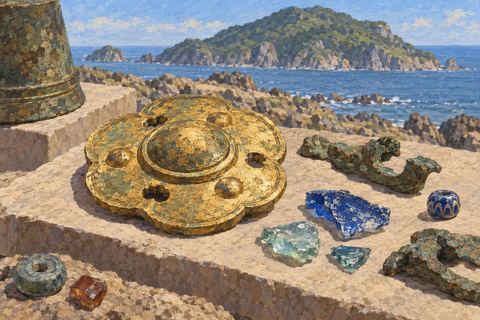 Interpretive illustration: Bronze and glass