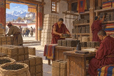 Interpretive illustration: The monastery store