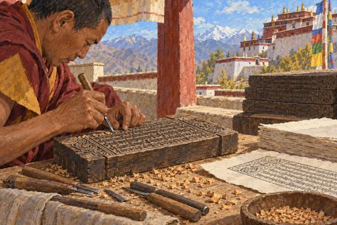 Interpretive illustration: Carving the block