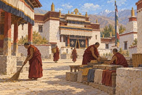 Interpretive illustration: The first community