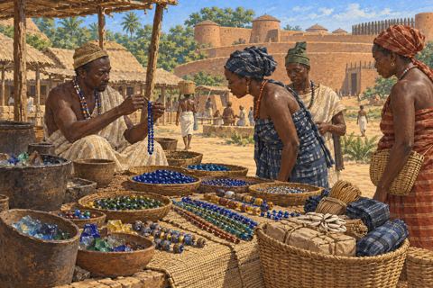 Interpretive illustration: Beads ready for trade