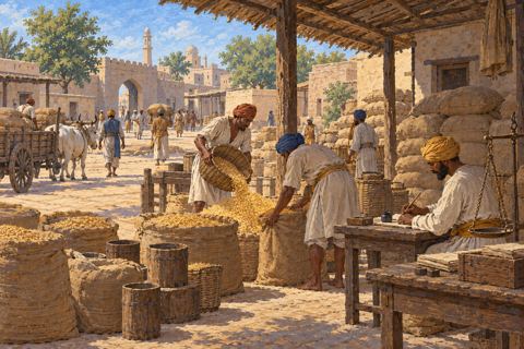 Interpretive illustration: The town's storehouse