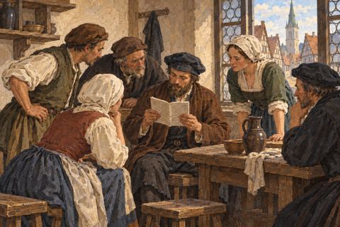 Interpretive illustration: Reading together