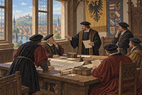 Interpretive illustration: A free city's council