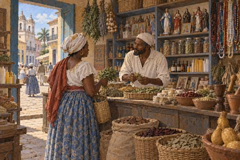 Interpretive illustration: Conversation at the counter