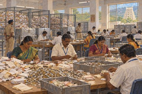 Interpretive illustration: Counting the offerings