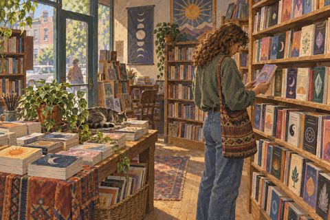 Interpretive illustration: The bookshop browse